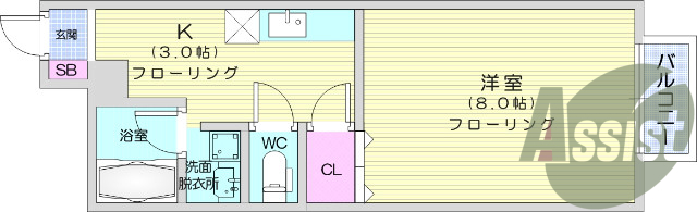 １K、モニターホン、風呂トイレ別、バルコニー、追い焚き機能