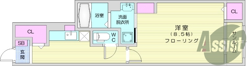 1K、バス・トイレ別、浴室乾燥、洗面化粧台、TVインターホン