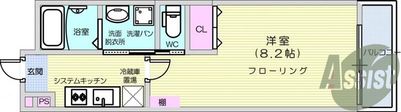 １K、バストイレ別、IHクッキングヒーター、オートロック