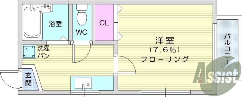 1K、シャワー、バストイレ別、温水洗浄便座、都市ガス