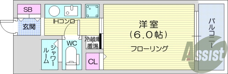 1K、オール電化、、3点ユニット、エアコン