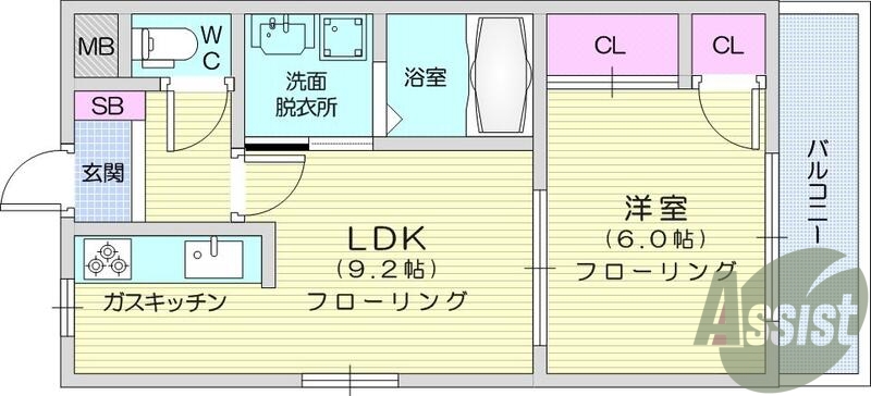 都市ガス、TVインターホン、追い焚き、独立洗面、エアコン