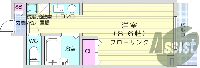 1Ｋ、インターネット無料、エアコン、バストイレ別