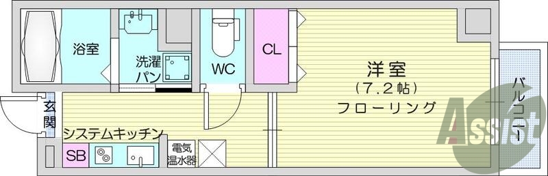 1K、オール電化、オートロック、IH対応