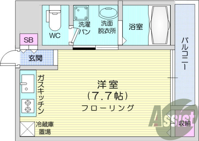 お写真は103号室のものです。参考にしてください。