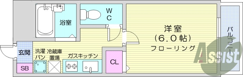 1K、ウォシュレット、エアコン、インターネット無料。