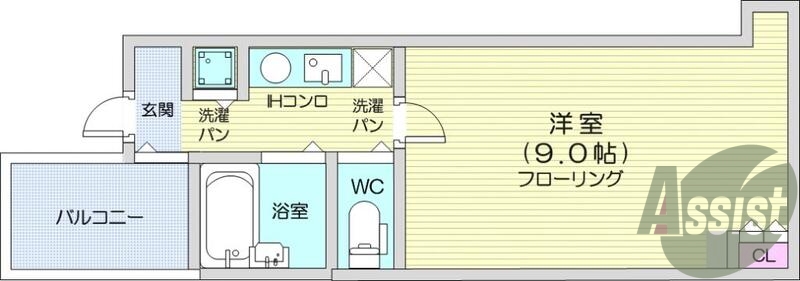 1K・バス・トイレ別、照明器具、オートロック、エアコン