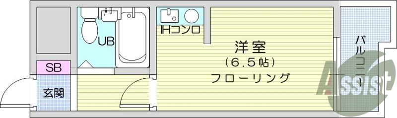 1R、エアコン、南向、IHクッキングヒーター、シューズBOX