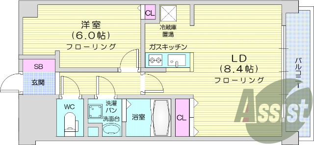 お写真は410号室のものです。参考にしてくださいませ。