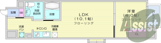 1LDK・オートロック、防犯カメラ、ペット可、エアコン