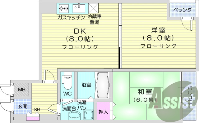 広くてキレイなDKが広がっていて、充実した生活が送れそう。