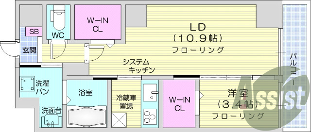 １LDK、オートロック付き、オール電化、浴室乾燥機付き