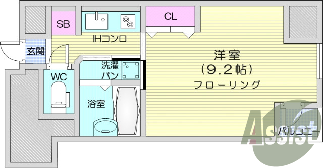 1K、オール電化、バス・トイレ別、浴室乾燥機、追い焚き機能