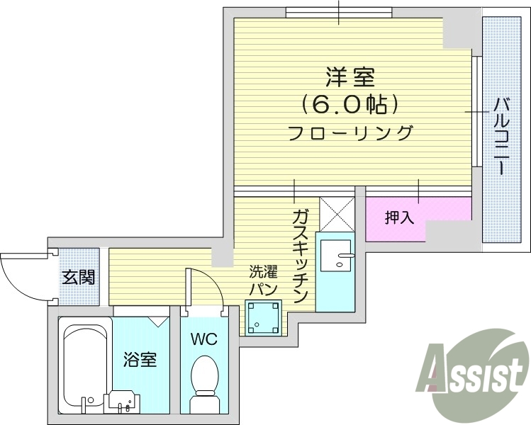 1*、都市ガス、モニター付きインターホン