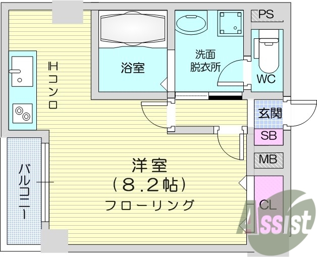 １R、オール電化、システムキッチン、シューズボックス
