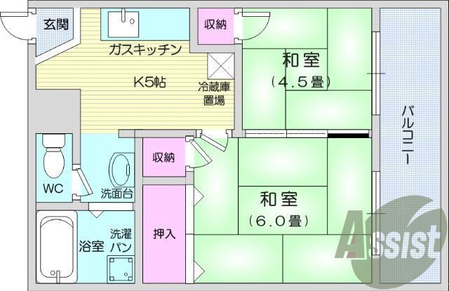 お写真は305号室のものになります。参考にしてくださいませ。