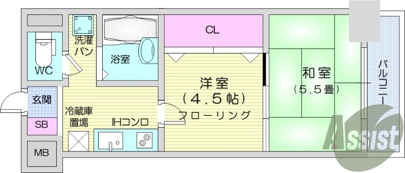 2K、エアコン、温水洗浄便座、照明器具、オートロック