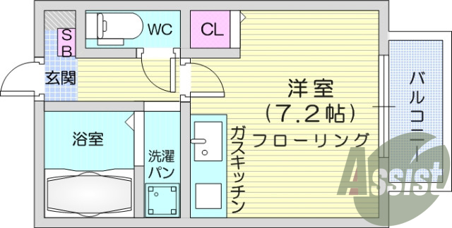 1K、追い焚き、バストイレ別、浴室乾燥機、エアコン