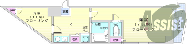 １Ｋ・エアコン・ＴＶモニター付きインターホン・ペット相談