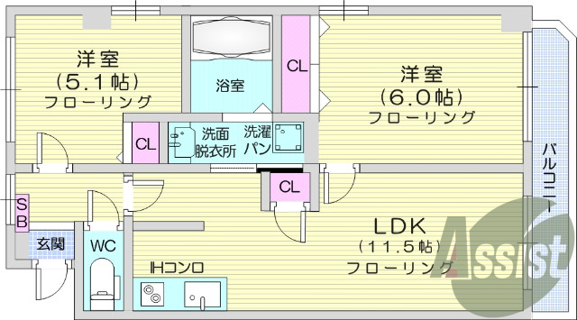 2ＬＤＫ、シャンプードレッサー、ＩＨクッキングヒーター