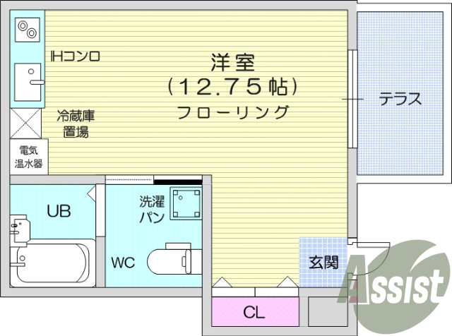 １R、オール電化、システムキッチン、Bフレッツ