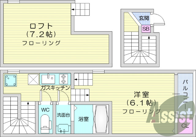 1K、追い焚き、浴室乾燥、モニター付きインターホン、エアコン