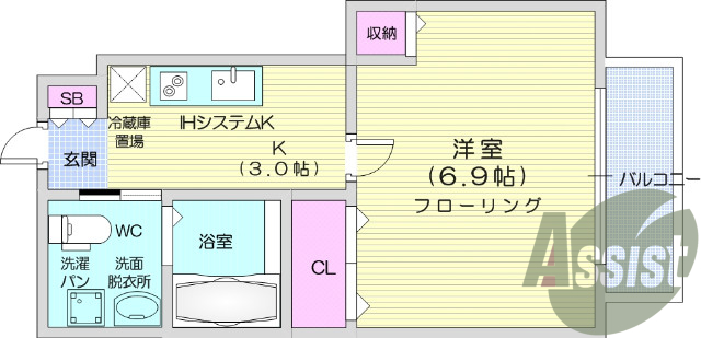 1K/浴室乾燥機・シャワートイレ・独立洗面台・脱衣所