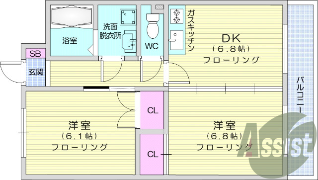 オートロック、温水洗浄便座、バス、トイレ別