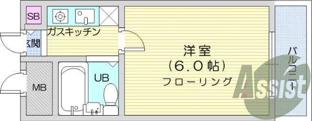 1K、エアコン、デザインクロス、インターネット無料