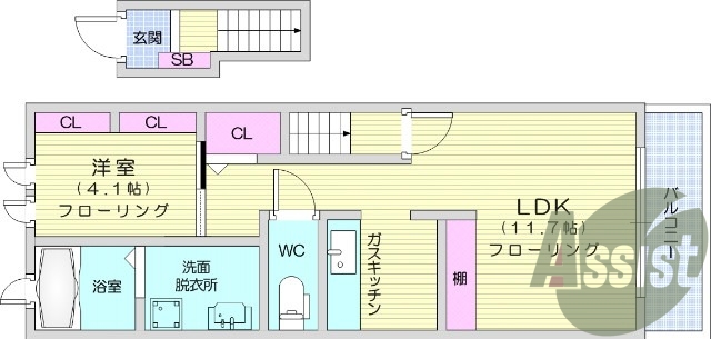 1LDK、浴室乾燥機、追い焚き機能、バルコニー、エアコン2台