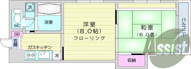 2Ｋ、B・T別、浴室乾燥機、温水洗浄便座
