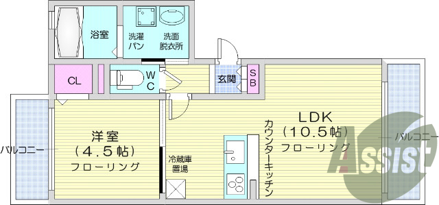 1LDK、ホームセキュリティー、オートロック