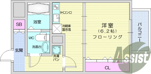 １ＤＫ　陽当り良好　エレベーター　バストイレ別　追い炊き機能
