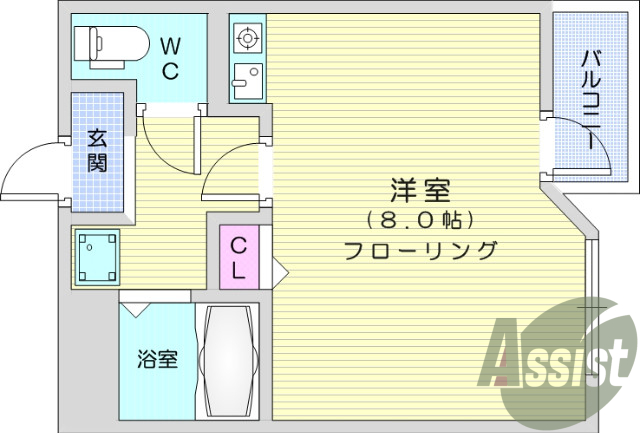 1R、インターネット無料、お風呂トイレ別