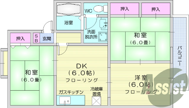 B・Ｔ別、シャワー、追い焚き機能、エアコン、バルコニー。