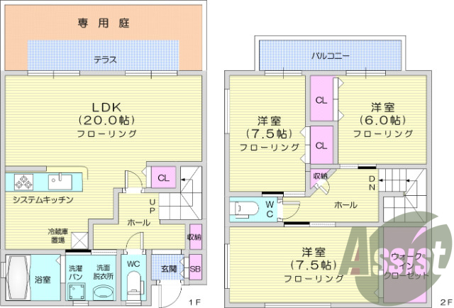 3LDK、追い炊き機能、独立洗面台、浴室乾燥機、