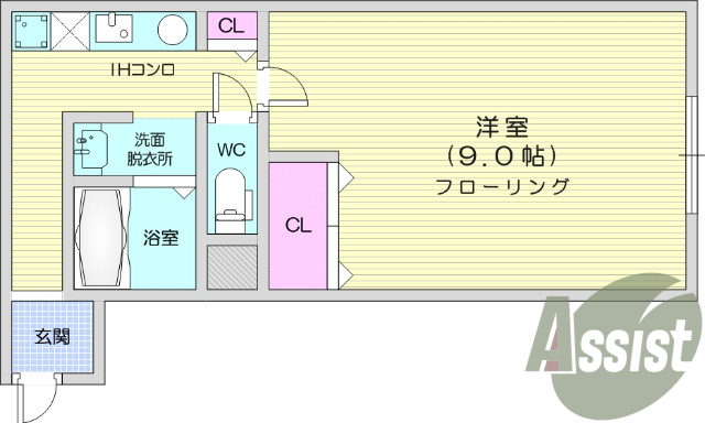 1*、エアコンモニター付きインターホン、バストイレ別