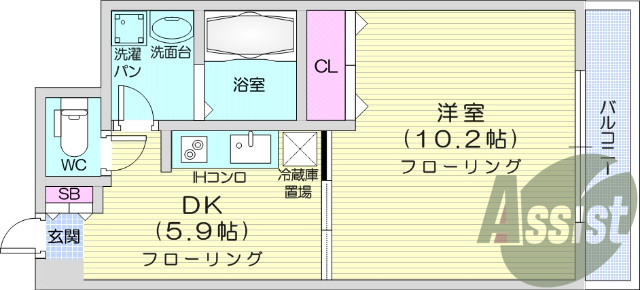 お写真は604号室のものです。参考にしてくださいませ。