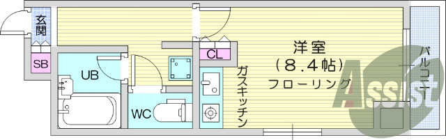 エレベータ、角部屋、TV付インターホン、都市ガス