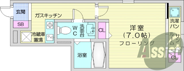 1Ｋ、追い焚き、浴室乾燥、システムキッチン