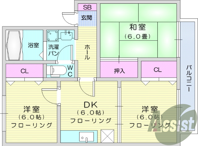 ３ＤＫ・エアコン・シャンプードレッサー・温水洗浄便座
