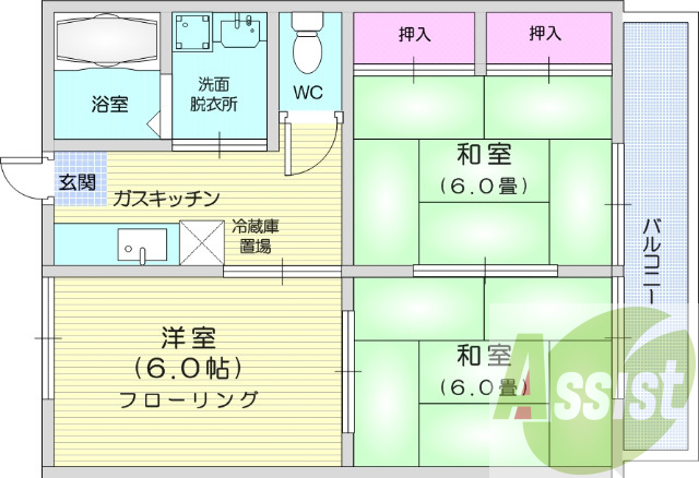 ３Ｋ・エアコン・温水洗浄便座・室内洗濯機置き場