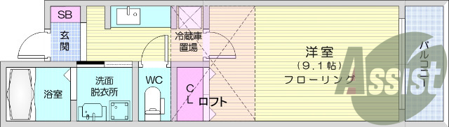 1K・シャンプードレッサー・追い焚き・ウォシュレット・ロフト