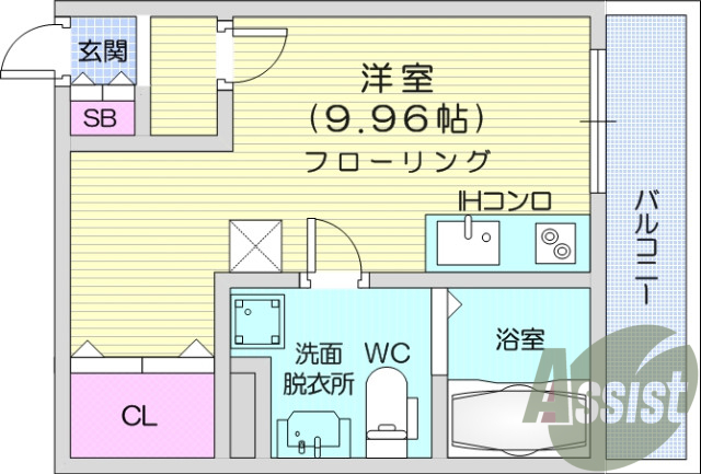 1R、B/T別、TVインターホン、エアコン。