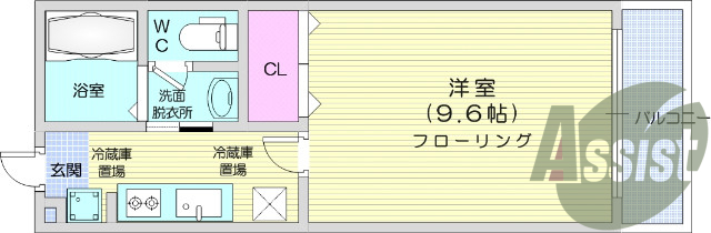 1K、独立洗面台、シューズボックス、エアコン