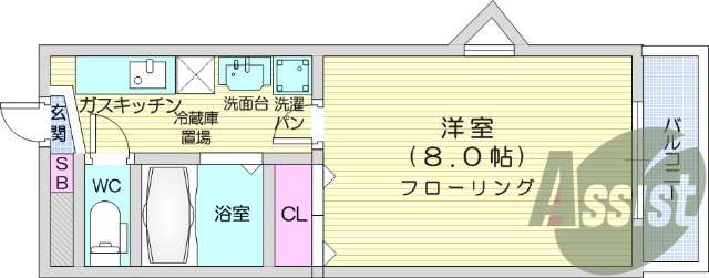 ペット可・角部屋・追炊き・洗面化粧台付き・１K
