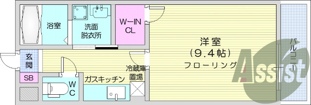 1K、B・T別、インターネット無料、オートロック、エアコン。