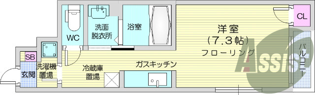 １Ｋ、インターネット無料、浴室乾燥機、追い焚き機能．