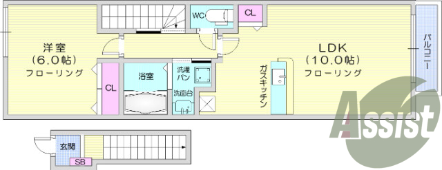 1LDK、浴室乾燥、追焚機能、独立洗面台
