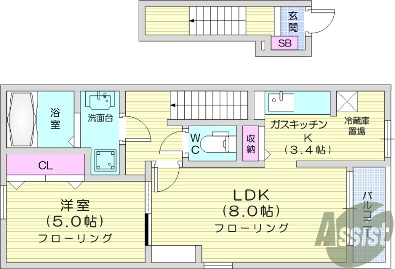 １LDK、浴室乾燥、追い焚き機能、モニターインターホン